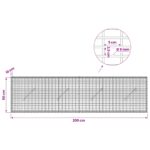vidaXL Gabión s drôtom 5 mm a sieťou 5x2,5 cm 200x10x50 cm – Obrázok 6