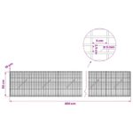 vidaXL Gabión s drôtom 5 mm a sieťou 5x2,5 cm 450x10x50 cm – Obrázok 6