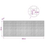 vidaXL Gabión s drôtom 5 mm a sieťou 5x2,5 cm 400x10x150 cm – Obrázok 6