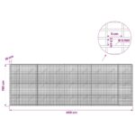 vidaXL Gabión s drôtom 5 mm a sieťou 5x2,5 cm 450x10x150 cm – Obrázok 6