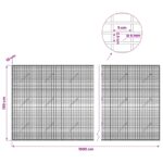 vidaXL Gabión s drôtom 5 mm a sieťou 5x2,5 cm 1000x10x150 cm – Obrázok 6