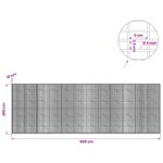 vidaXL Gabión s drôtom 5 mm a sieťou 5x2,5 cm 600x10x200 cm – Obrázok 6