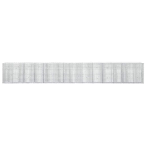 vidaXL Gabión s drôtom 5 mm a sieťou 5x2,5 cm 700x20x100 cm – Obrázok 3
