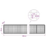 vidaXL Gabión s drôtom 5 mm a sieťou 5x2,5 cm 850x30x50 cm – Obrázok 6