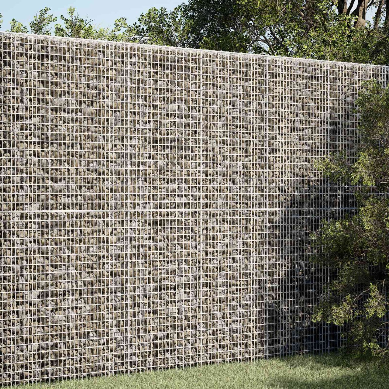 3463820_1.jpg vidaXL Gabión s drôtom 5 mm a sieťou 5x2,5 cm 100x50x200 cm – Obrázok 1