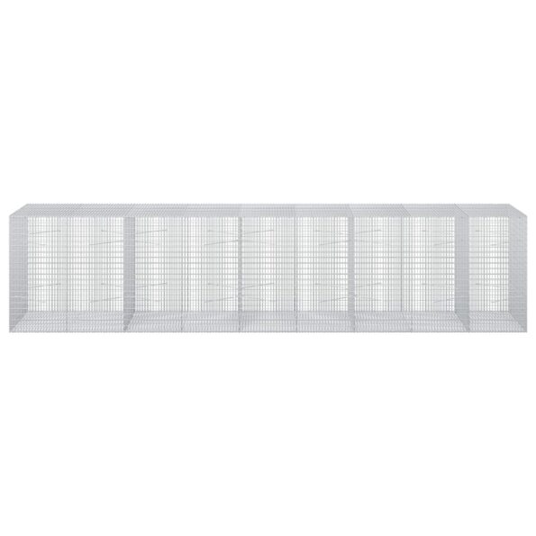 vidaXL Gabión s drôtom 5 mm a sieťou 5x2,5 cm 450x100x100 cm – Obrázok 3