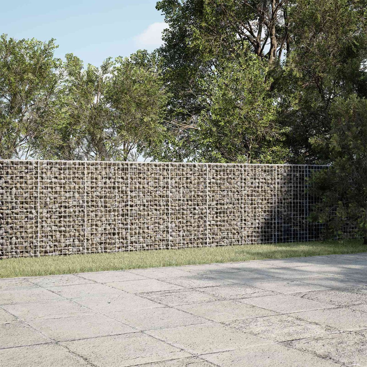 3463879_1.jpg vidaXL Gabión s drôtom 5 mm a sieťou 5x2,5 cm 650x100x100 cm – Obrázok 1