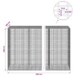 vidaXL Gabión s drôtom 5 mm a sieťou 5x2,5 cm 800x100x200 cm – Obrázok 6