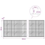 vidaXL Gabión s drôtom 5 mm a sieťou 5x5 cm 350x10x100 cm – Obrázok 6