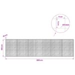 vidaXL Gabión s drôtom 5 mm a sieťou 5x5 cm 600x10x150 cm – Obrázok 6