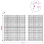 vidaXL Gabión s drôtom 5 mm a sieťou 5x5 cm 700x10x200 cm – Obrázok 6