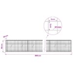 vidaXL Gabión s drôtom 5 mm a sieťou 5x5 cm 800x20x50 cm – Obrázok 6