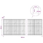 vidaXL Gabión s drôtom 5 mm a sieťou 5x5 cm 950x20x100 cm – Obrázok 6
