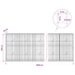 vidaXL Gabión s drôtom 5 mm a sieťou 5x5 cm 1050x20x100 cm – Obrázok 6