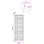 vidaXL Gabión s drôtom 5 mm a sieťou 5x5 cm 50x20x150 cm – Obrázok 6