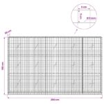 vidaXL Gabión s drôtom 5 mm a sieťou 5x5 cm 250x20x150 cm – Obrázok 6