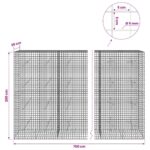 vidaXL Gabión s drôtom 5 mm a sieťou 5x5 cm 700x20x200 cm – Obrázok 6