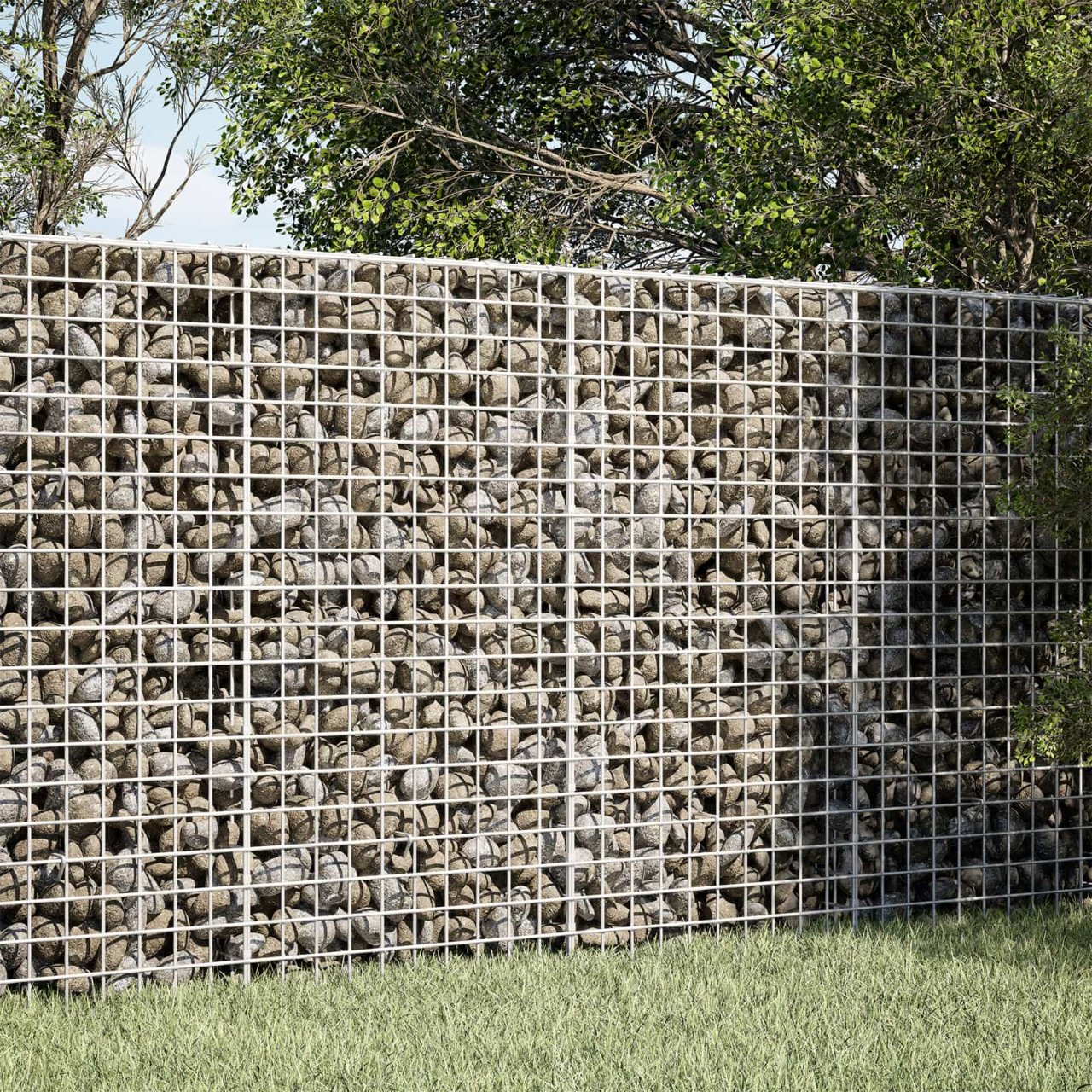 3464157_1.jpg vidaXL Gabión s drôtom 5 mm a sieťou 5x5 cm 150x30x100 cm – Obrázok 1