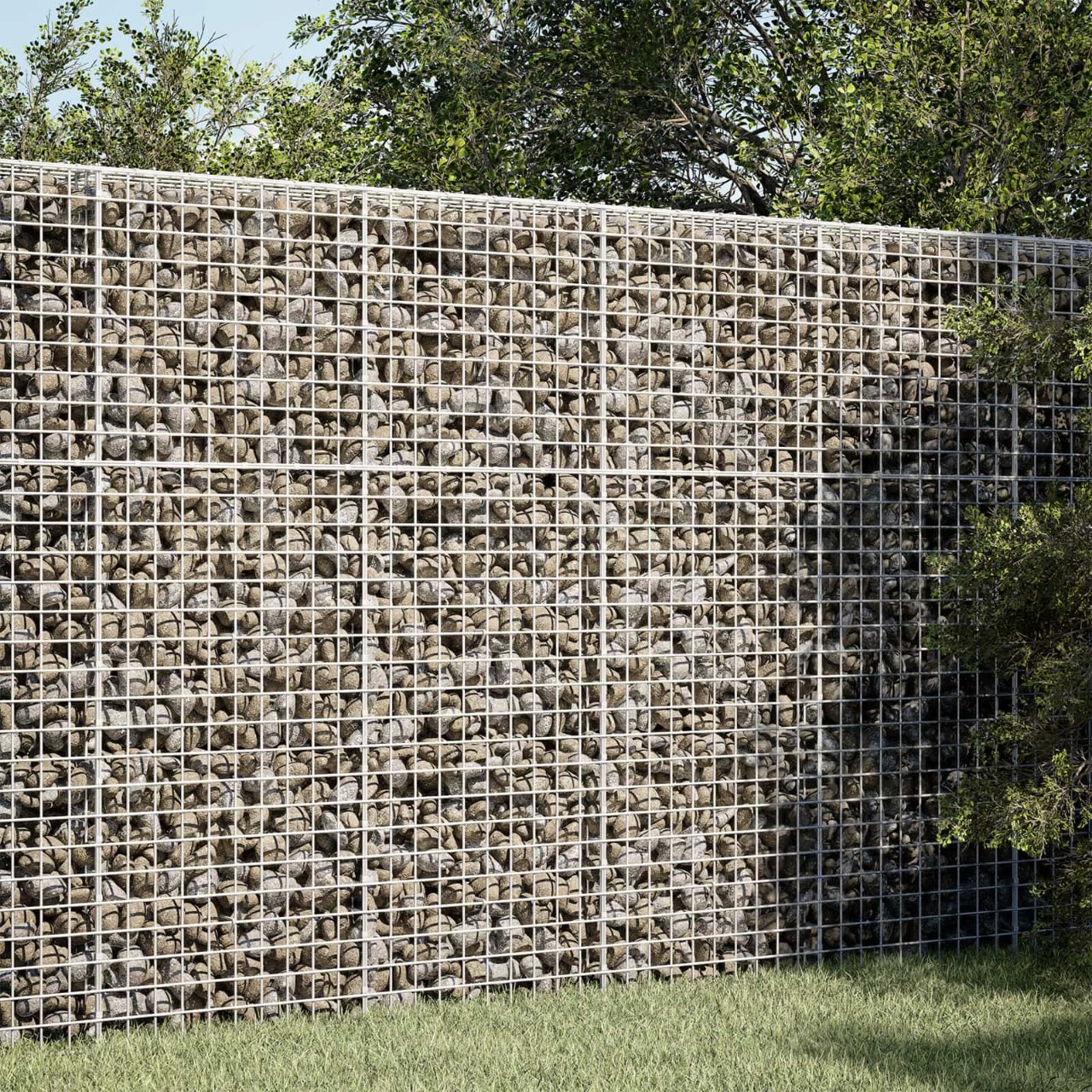 3464180_1.jpg vidaXL Gabión s drôtom 5 mm a sieťou 5x5 cm 100x30x150 cm – Obrázok 1