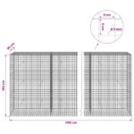 vidaXL Gabión s drôtom 5 mm a sieťou 5x5 cm 1100x30x150 cm – Obrázok 6