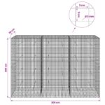 vidaXL Gabión s drôtom 5 mm a sieťou 5x5 cm 300x30x200 cm – Obrázok 6