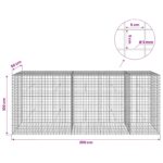 vidaXL Gabión s drôtom 5 mm a sieťou 5x5 cm 250x50x100 cm – Obrázok 6