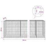 vidaXL Gabión s drôtom 5 mm a sieťou 5x5 cm 850x50x100 cm – Obrázok 6
