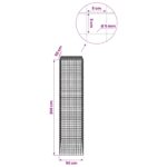 vidaXL Gabión s drôtom 5 mm a sieťou 5x5 cm 50x50x200 cm – Obrázok 6