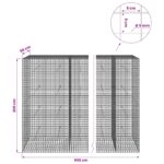 vidaXL Gabión s drôtom 5 mm a sieťou 5x5 cm 950x50x200 cm – Obrázok 6