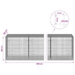 vidaXL Gabión s drôtom 5 mm a sieťou 5x5 cm 400x100x100 cm – Obrázok 6