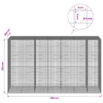vidaXL Gabión s drôtom 5 mm a sieťou 5x5 cm 350x100x200 cm – Obrázok 6