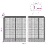 vidaXL Gabión s drôtom 5 mm a sieťou 5x5 cm 950x100x200 cm – Obrázok 6