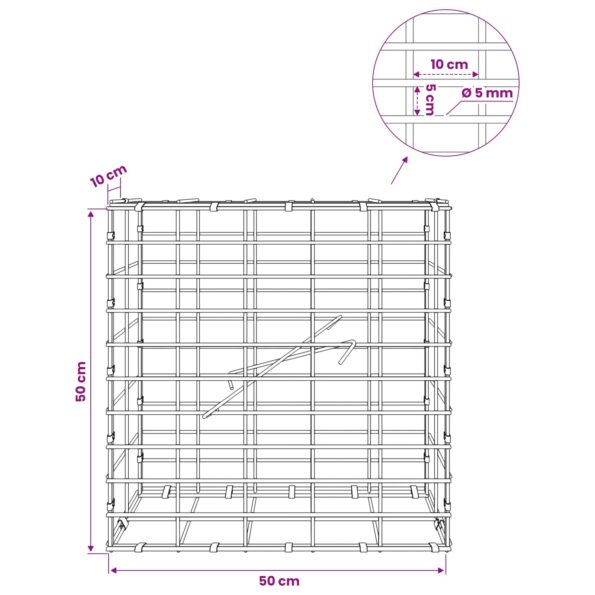 vidaXL Gabión s drôtom 5 mm a sieťou 5x10 cm 50x10x50 cm – Obrázok 6