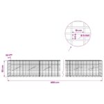 vidaXL Gabión s drôtom 5 mm a sieťou 5x10 cm 400x10x50 cm – Obrázok 6