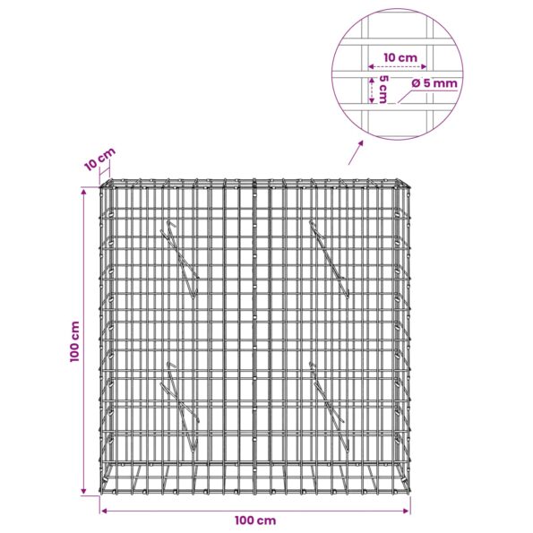 vidaXL Gabión s drôtom 5 mm a sieťou 5x10 cm 100x10x100 cm – Obrázok 6