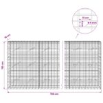 vidaXL Gabión s drôtom 5 mm a sieťou 5x10 cm 700x10x150 cm – Obrázok 6