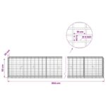 vidaXL Gabión s drôtom 5 mm a sieťou 5x10 cm 850x30x50 cm – Obrázok 6