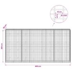 vidaXL Gabión s drôtom 5 mm a sieťou 5x10 cm 400x50x200 cm – Obrázok 6