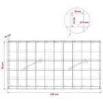 vidaXL Gabión s drôtom 5 mm a sieťou 10x10 cm 100x10x50 cm – Obrázok 6