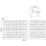 vidaXL Gabión s drôtom 5 mm a sieťou 10x10 cm 750x10x100 cm – Obrázok 6