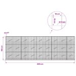 vidaXL Gabión s drôtom 5 mm a sieťou 10x10 cm 450x10x150 cm – Obrázok 6