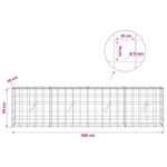 vidaXL Gabión s drôtom 5 mm a sieťou 10x10 cm 200x20x50 cm – Obrázok 6