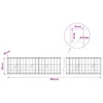 vidaXL Gabión s drôtom 5 mm a sieťou 10x10 cm 450x20x50 cm – Obrázok 6