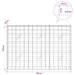 vidaXL Gabión s drôtom 5 mm a sieťou 10x10 cm 150x20x100 cm – Obrázok 6