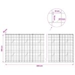 vidaXL Gabión s drôtom 5 mm a sieťou 10x10 cm 350x20x100 cm – Obrázok 6