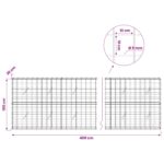 vidaXL Gabión s drôtom 5 mm a sieťou 10x10 cm 400x20x100 cm – Obrázok 6
