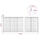 vidaXL Gabión s drôtom 5 mm a sieťou 10x10 cm 350x30x100 cm – Obrázok 6