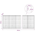 vidaXL Gabión s drôtom 5 mm a sieťou 10x10 cm 450x30x100 cm – Obrázok 6