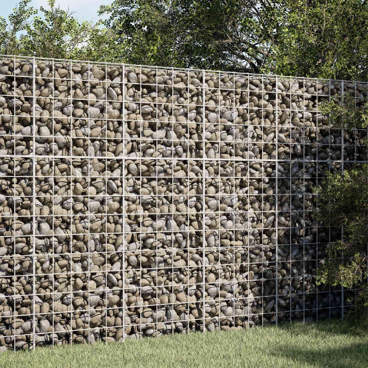 3465141_1.jpg vidaXL Gabión s drôtom 5 mm a sieťou 10x10 cm 150x30x150 cm – Obrázok 1