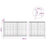 vidaXL Gabión s drôtom 5 mm a sieťou 10x10 cm 400x50x100 cm – Obrázok 6